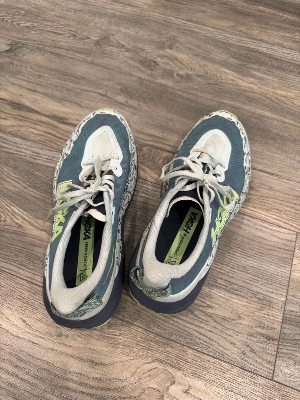 Hoka Men's Athletic Shoes in Teal and Lime Accent